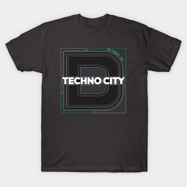 Detroit Techno City T-Shirt by Blasé Splee Design : Detroit
